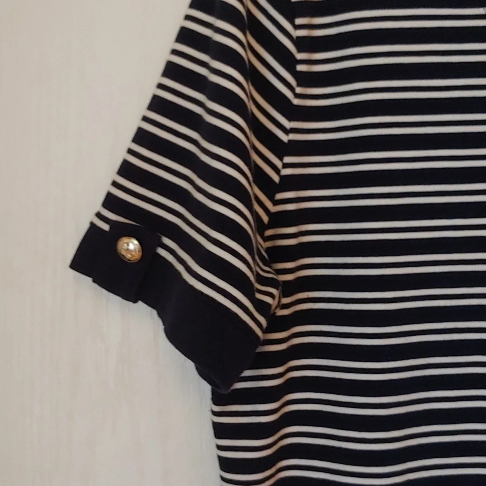 Tommy Hilfiger Navy/White Scoop Neck Cotton Dress. Size Large - Picture 4 of 8